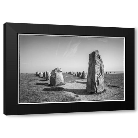 Southern Sweden-Kaseberga-Ales Stenar-Ales Stones-early peoples ritual site-600 AD Black Modern Wood Framed Art Print with Double Matting by Bibikow, Walter
