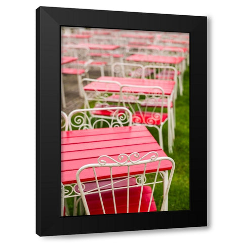 Southern Sweden-Ystad-cafe tables Black Modern Wood Framed Art Print by Bibikow, Walter