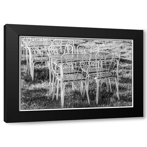 Southern Sweden-Ystad-cafe tables Black Modern Wood Framed Art Print by Bibikow, Walter