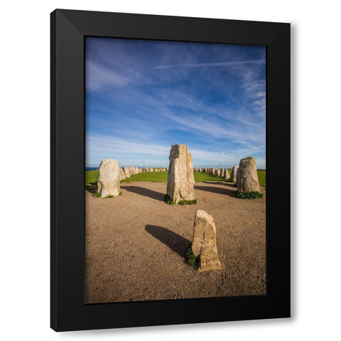 Southern Sweden-Kaseberga-Ales Stenar-Ales Stones-early peoples ritual site-600 AD Black Modern Wood Framed Art Print with Double Matting by Bibikow, Walter