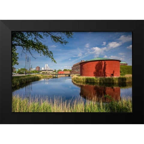 Sweden-Scania-Malmo-Malmohus Slott fortress-exterior Black Modern Wood Framed Art Print by Bibikow, Walter
