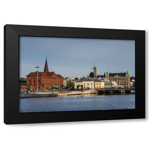 Sweden-Scania-Malmo-Inre Hamnen inner harbor Black Modern Wood Framed Art Print with Double Matting by Bibikow, Walter