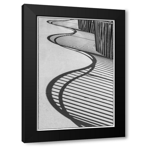 Sweden-Scania-Malmo-Rorsjokanalen canal bridge-shadow pattern Black Modern Wood Framed Art Print by Bibikow, Walter