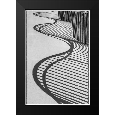 Sweden-Scania-Malmo-Rorsjokanalen canal bridge-shadow pattern Black Modern Wood Framed Art Print by Bibikow, Walter