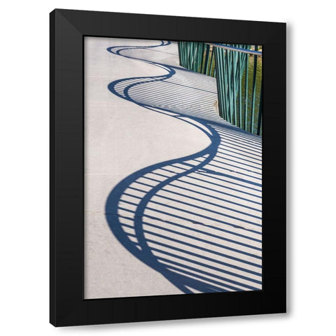 Sweden-Scania-Malmo-Rorsjokanalen canal bridge-shadow pattern Black Modern Wood Framed Art Print by Bibikow, Walter