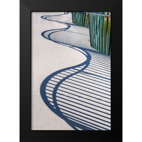 Sweden-Scania-Malmo-Rorsjokanalen canal bridge-shadow pattern Black Modern Wood Framed Art Print by Bibikow, Walter