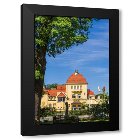 Sweden-Scania-Malmo-Kungsparken park-Casino-exterior Black Modern Wood Framed Art Print by Bibikow, Walter