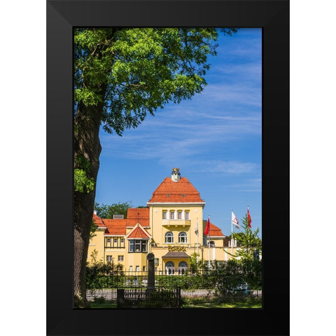 Sweden-Scania-Malmo-Kungsparken park-Casino-exterior Black Modern Wood Framed Art Print by Bibikow, Walter