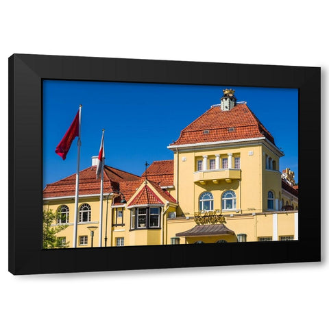 Sweden-Scania-Malmo-Kungsparken park-Casino-exterior Black Modern Wood Framed Art Print by Bibikow, Walter