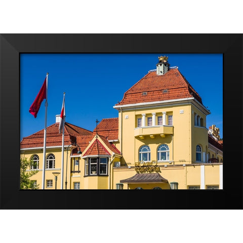 Sweden-Scania-Malmo-Kungsparken park-Casino-exterior Black Modern Wood Framed Art Print by Bibikow, Walter