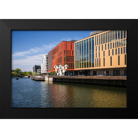 Sweden-Scania-Malmo-Malmo Live Concert and Congress Halls Black Modern Wood Framed Art Print by Bibikow, Walter