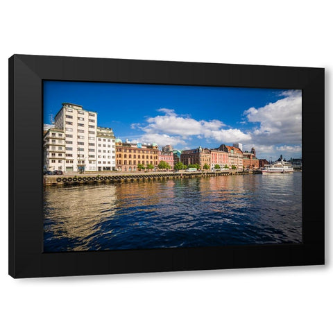 Sweden-Scania-Malmo-Inre Hamnen inner harbor Black Modern Wood Framed Art Print with Double Matting by Bibikow, Walter