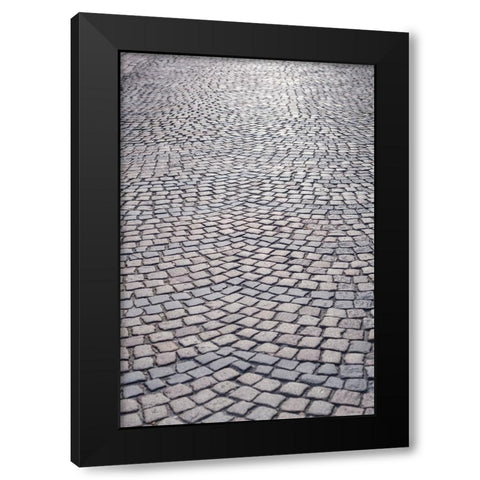 Sweden-Scania-Malmo-Lilla Torg square area-pavement stones Black Modern Wood Framed Art Print with Double Matting by Bibikow, Walter