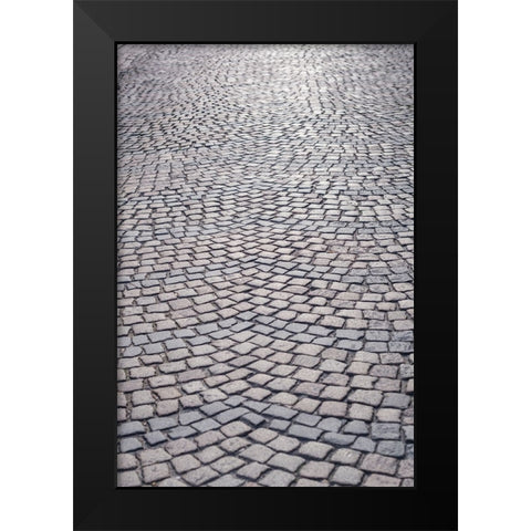 Sweden-Scania-Malmo-Lilla Torg square area-pavement stones Black Modern Wood Framed Art Print by Bibikow, Walter