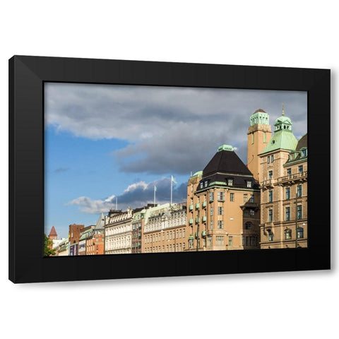 Sweden-Scania-Malmo-buildings along Norra Vallgatan street Black Modern Wood Framed Art Print with Double Matting by Bibikow, Walter