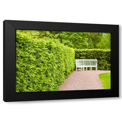 Sweden-Scania-Molle-Krapperups Slott castle-ancient home of the Gyllenstierna family-public garden  Black Modern Wood Framed Art Print by Bibikow, Walter