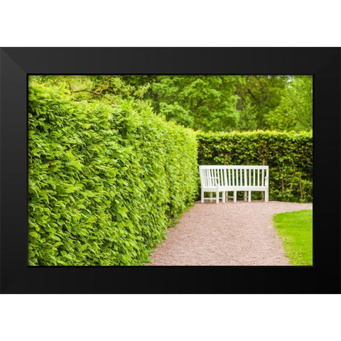 Sweden-Scania-Molle-Krapperups Slott castle-ancient home of the Gyllenstierna family-public garden  Black Modern Wood Framed Art Print by Bibikow, Walter