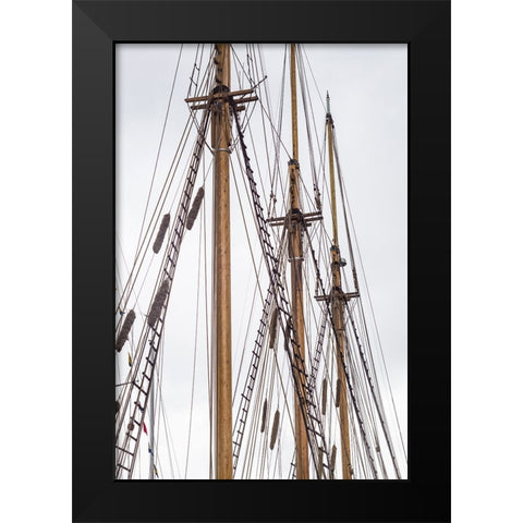 Sweden-Vastragotland and Bohuslan-Gothenburg-Klippan District-sailing ship Black Modern Wood Framed Art Print by Bibikow, Walter