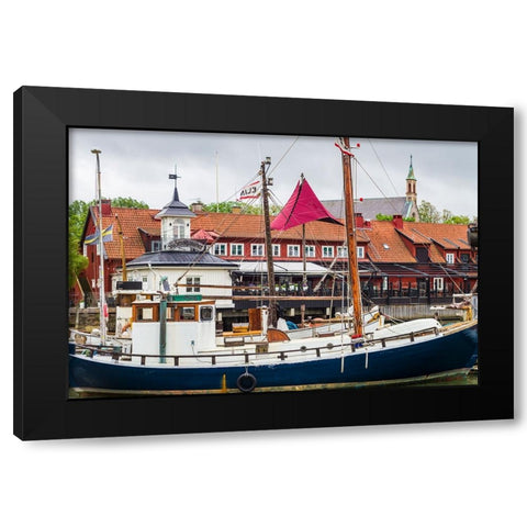 Sweden-Vastragotland and Bohuslan-Gothenburg-Klippan District-antique trawler ship Black Modern Wood Framed Art Print by Bibikow, Walter