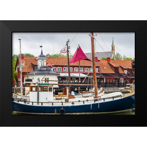 Sweden-Vastragotland and Bohuslan-Gothenburg-Klippan District-antique trawler ship Black Modern Wood Framed Art Print by Bibikow, Walter
