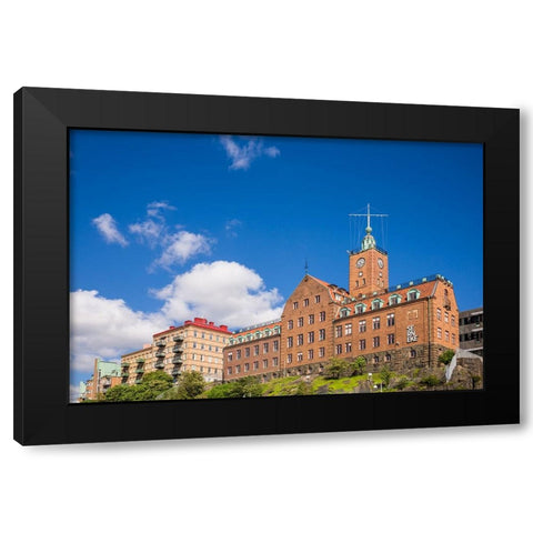Sweden-Vastragotland and Bohuslan-Gothenburg-harbor buildings Black Modern Wood Framed Art Print by Bibikow, Walter