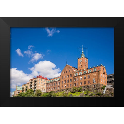 Sweden-Vastragotland and Bohuslan-Gothenburg-harbor buildings Black Modern Wood Framed Art Print by Bibikow, Walter