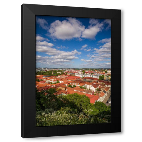 Sweden-Vastragotland and Bohuslan-Gothenburg-high angle city view from the Skansparken-late afterno Black Modern Wood Framed Art Print with Double Matting by Bibikow, Walter
