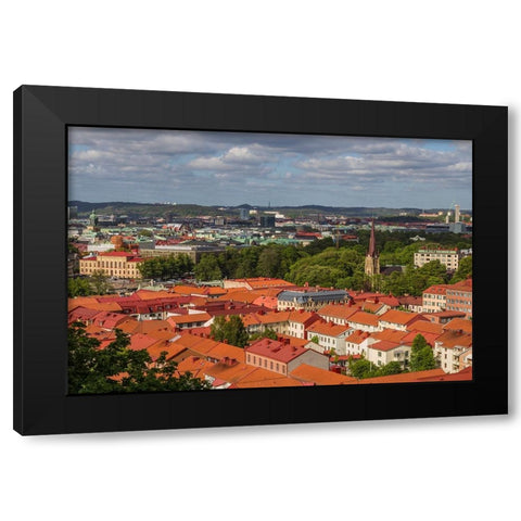 Sweden-Vastragotland and Bohuslan-Gothenburg-high angle city view from the Skansparken-late afterno Black Modern Wood Framed Art Print with Double Matting by Bibikow, Walter