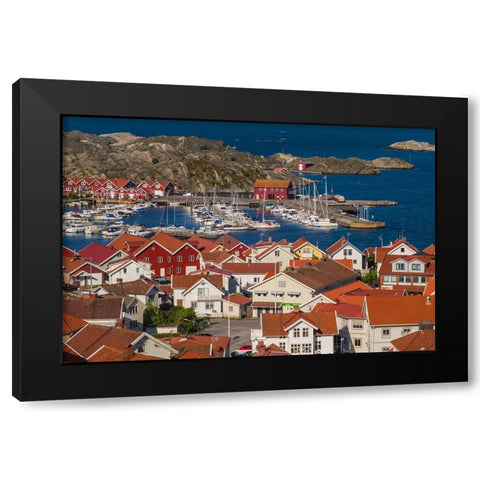 Sweden-Bohuslan-Tjorn Island-Skarhamn-town view-dawn Black Modern Wood Framed Art Print with Double Matting by Bibikow, Walter