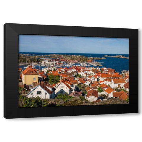 Sweden-Bohuslan-Tjorn Island-Skarhamn-town view-dawn Black Modern Wood Framed Art Print with Double Matting by Bibikow, Walter