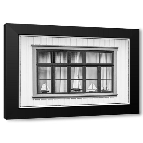 Sweden-Bohuslan-Fjallbacka-village house detail Black Modern Wood Framed Art Print with Double Matting by Bibikow, Walter