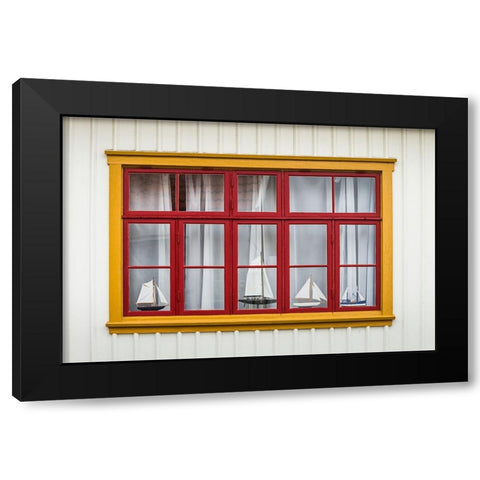 Sweden-Bohuslan-Fjallbacka-village house detail Black Modern Wood Framed Art Print by Bibikow, Walter