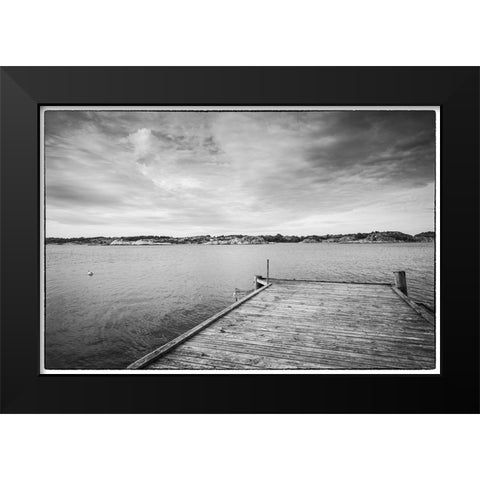 Sweden-Bohuslan-Salto Island-pier Black Modern Wood Framed Art Print by Bibikow, Walter