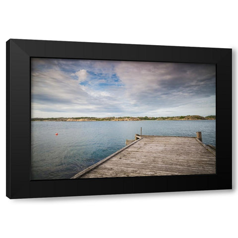Sweden-Bohuslan-Salto Island-pier Black Modern Wood Framed Art Print by Bibikow, Walter