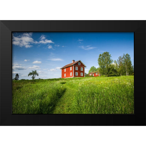 Sweden-Varmland-Marbacka-estate of first female writer to win the Noble Prize of Literature-Selma L Black Modern Wood Framed Art Print by Bibikow, Walter