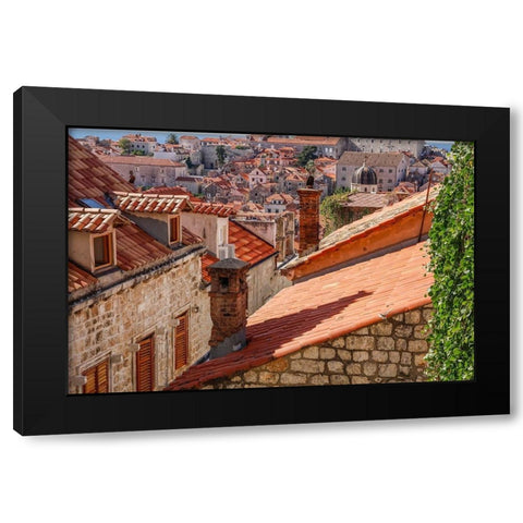 Croatia Dalmatia Dubrovnik Red terra cotta roof tiles in the old town of Dubrovnik Black Modern Wood Framed Art Print with Double Matting by Wilson, Emily