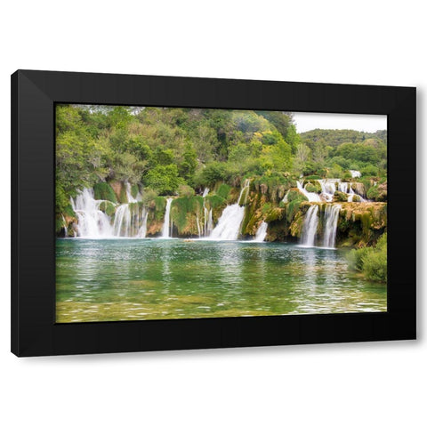 Croatia Skradinski buk swimming area of Krka National Park Black Modern Wood Framed Art Print by Drury, Trish