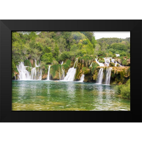 Croatia Skradinski buk swimming area of Krka National Park Black Modern Wood Framed Art Print by Drury, Trish