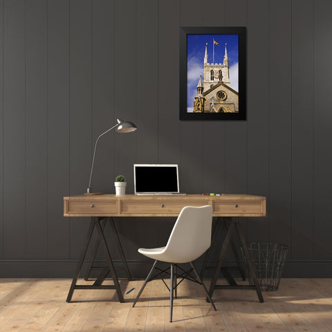 Great Britain, London Southwark Cathedral Black Modern Wood Framed Art Print by Flaherty, Dennis