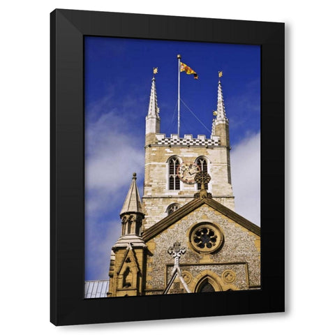 Great Britain, London Southwark Cathedral Black Modern Wood Framed Art Print by Flaherty, Dennis