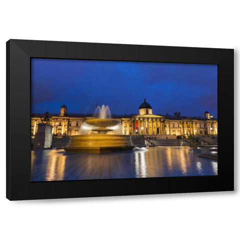England, London National Gallery at twilight Black Modern Wood Framed Art Print with Double Matting by Kirkland, Dennis