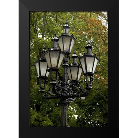 Estonia, Tallinn Street lamp detail Black Modern Wood Framed Art Print by Ross, Nancy ,  Steve