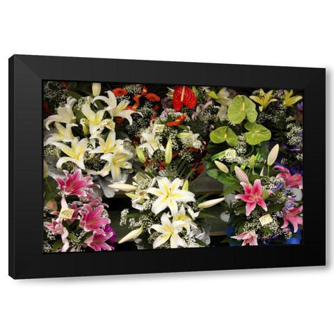 Estonia, Tallinn Flowers for sale at market Black Modern Wood Framed Art Print with Double Matting by Ross, Nancy ,  Steve