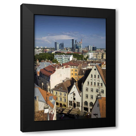 Estonia, Tallinn View of city Black Modern Wood Framed Art Print with Double Matting by Zuckerman, Jim