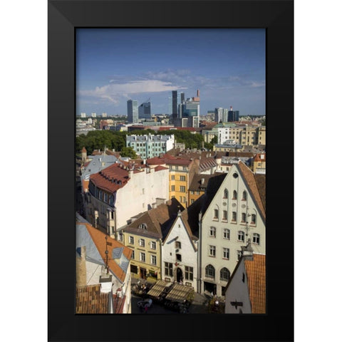 Estonia, Tallinn View of city Black Modern Wood Framed Art Print by Zuckerman, Jim