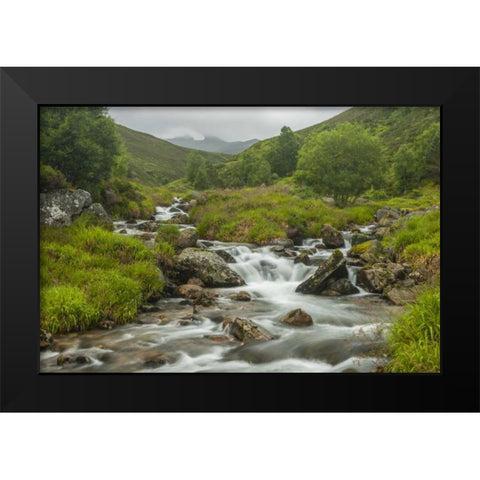 Scotland, Cairngorm NP Mountain stream cascade Black Modern Wood Framed Art Print by Illg, Cathy and Gordon