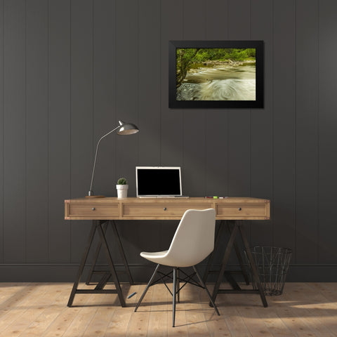 Scotland, Cairngorm NP Swirling water in stream Black Modern Wood Framed Art Print by Illg, Cathy and Gordon