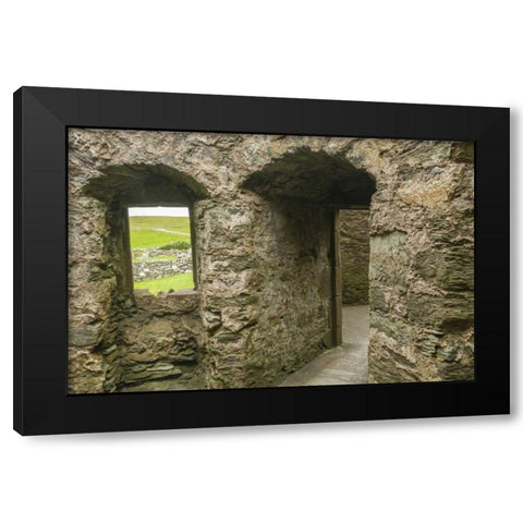 Scotland, Shetland Islands Muness Castle ruins Black Modern Wood Framed Art Print by Illg, Cathy and Gordon