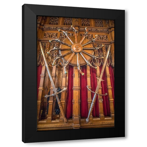 Scotland-Edinburgh Edinburgh Castle interior room military decorations Black Modern Wood Framed Art Print by Jaynes Gallery