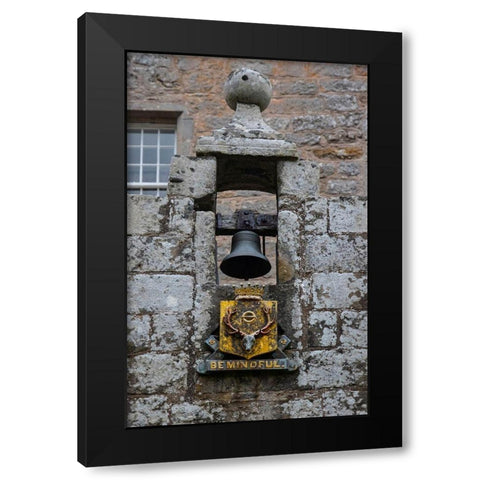 Gable above the front entrance to Cawdor Castle bearing the motto Be Mindful Black Modern Wood Framed Art Print with Double Matting by Ostrowitz, Mallorie